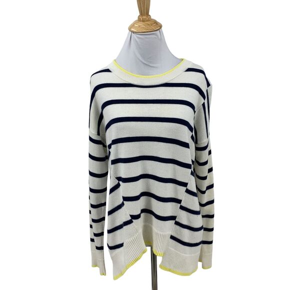 Splendid Striped Sweater Womens M Medium 5% Cashmere Blend Drop Shoulder *READ - Picture 1 of 16
